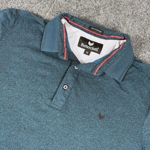 Buttercloth Men's‎ Short Sleeve Green Medium Icy Cotton Stretch Rayon Blend Polo